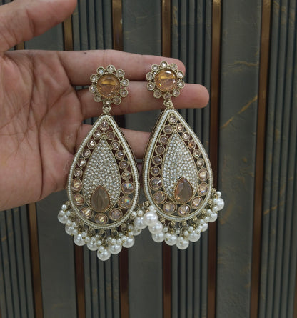 Antique Gold Bollywood Indian Merci Earrings