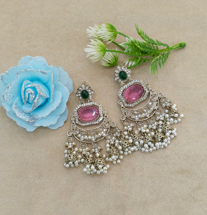 Antique Purple Green Bollywood Indian Joye Earrings