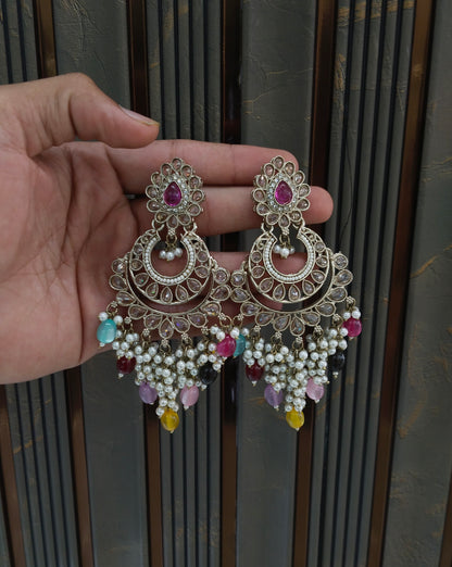 Antique Multi Color Bollywood Indian Merci Earrings
