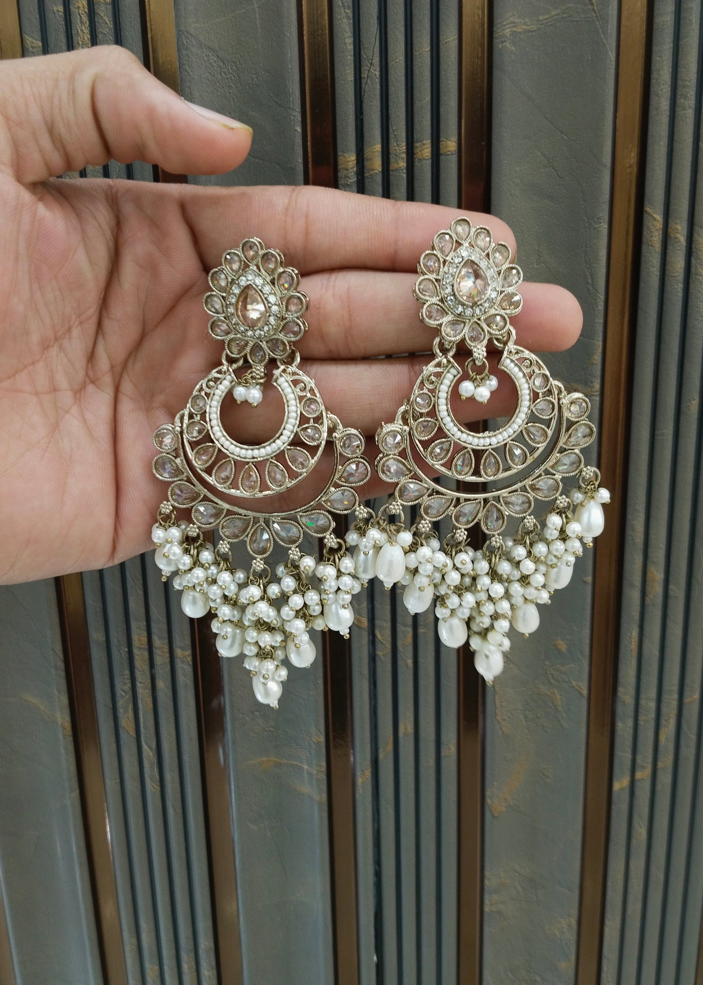 Antique Gold Bollywood Indian Merci Earrings