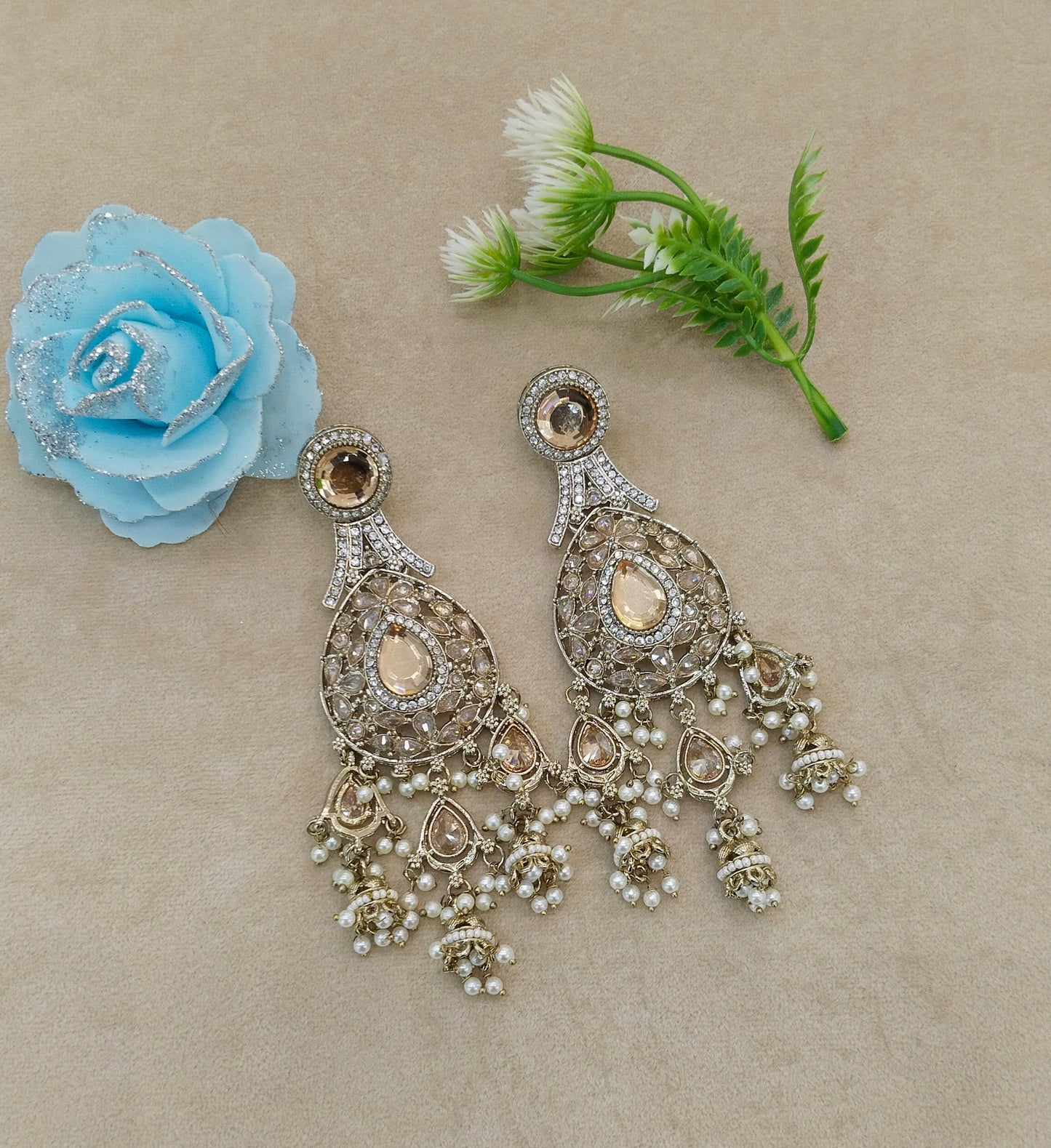 Antique Gold Bollywood Indian Merci Earrings