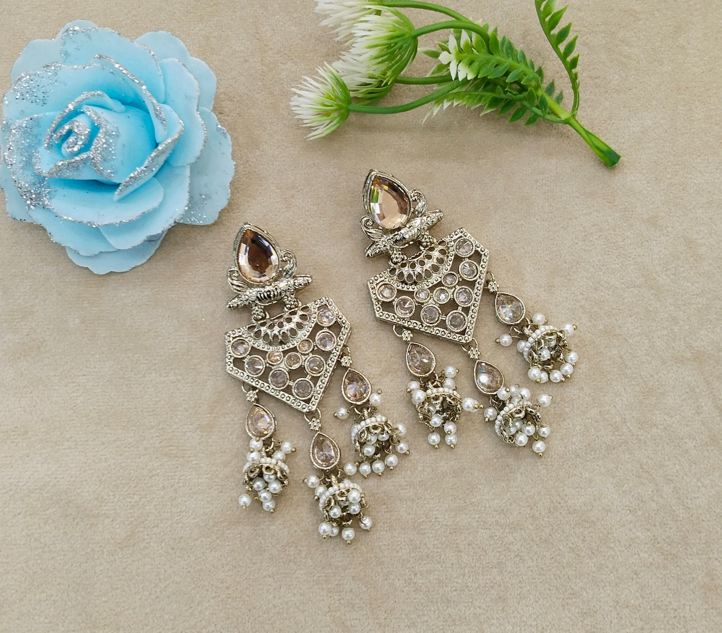 Antique Gold Bollywood Indian Merci Earrings