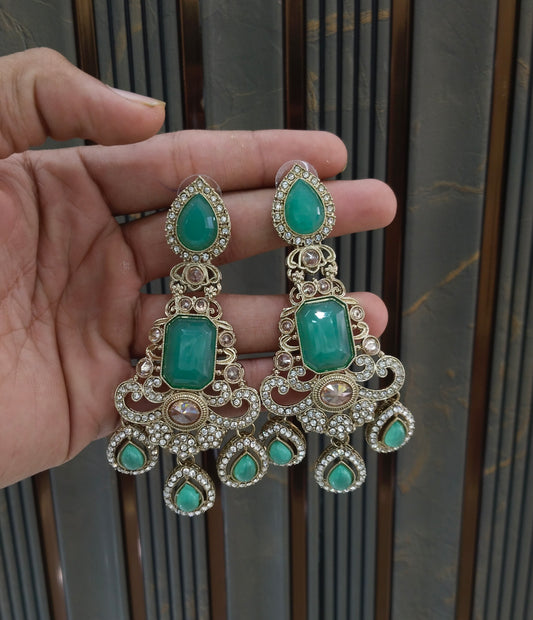 Antique Mint Bollywood Indian Nitika Earrings