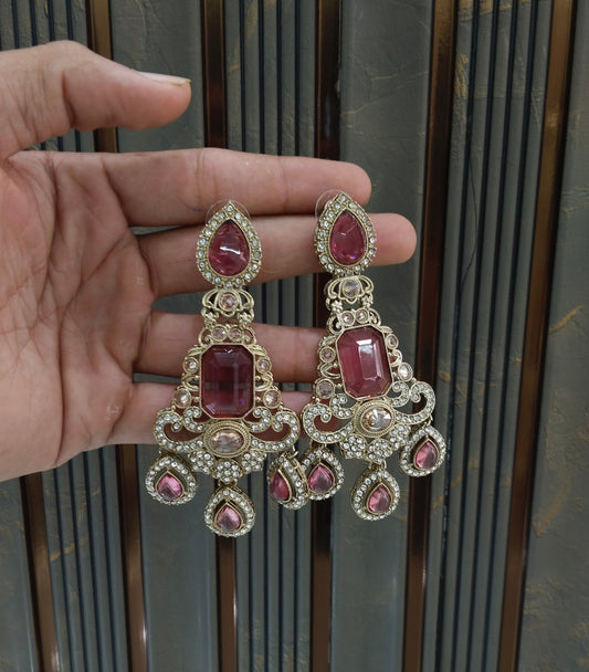 Antique Lavender Bollywood Indian Nitika Earrings