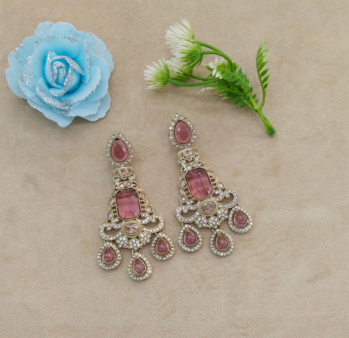 Antique Lavender Bollywood Indian Nitika Earrings