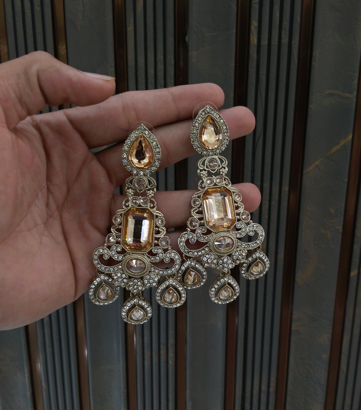 Antique Gold Bollywood Indian Nitika Earrings