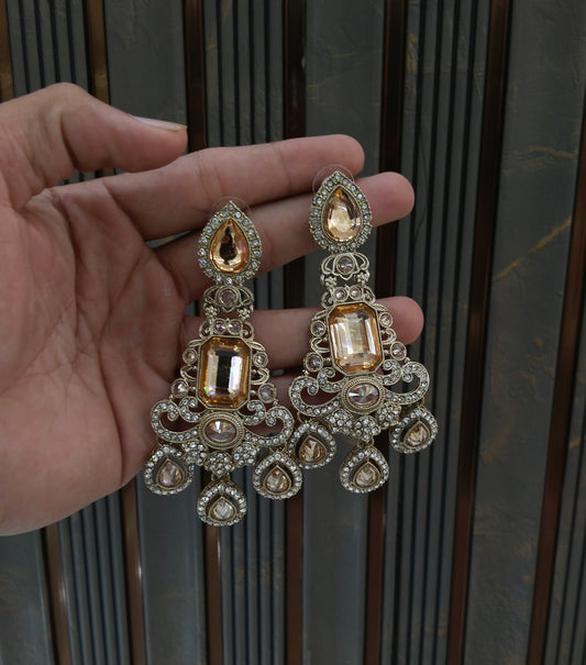Antique Gold Bollywood Indian Nitika Earrings