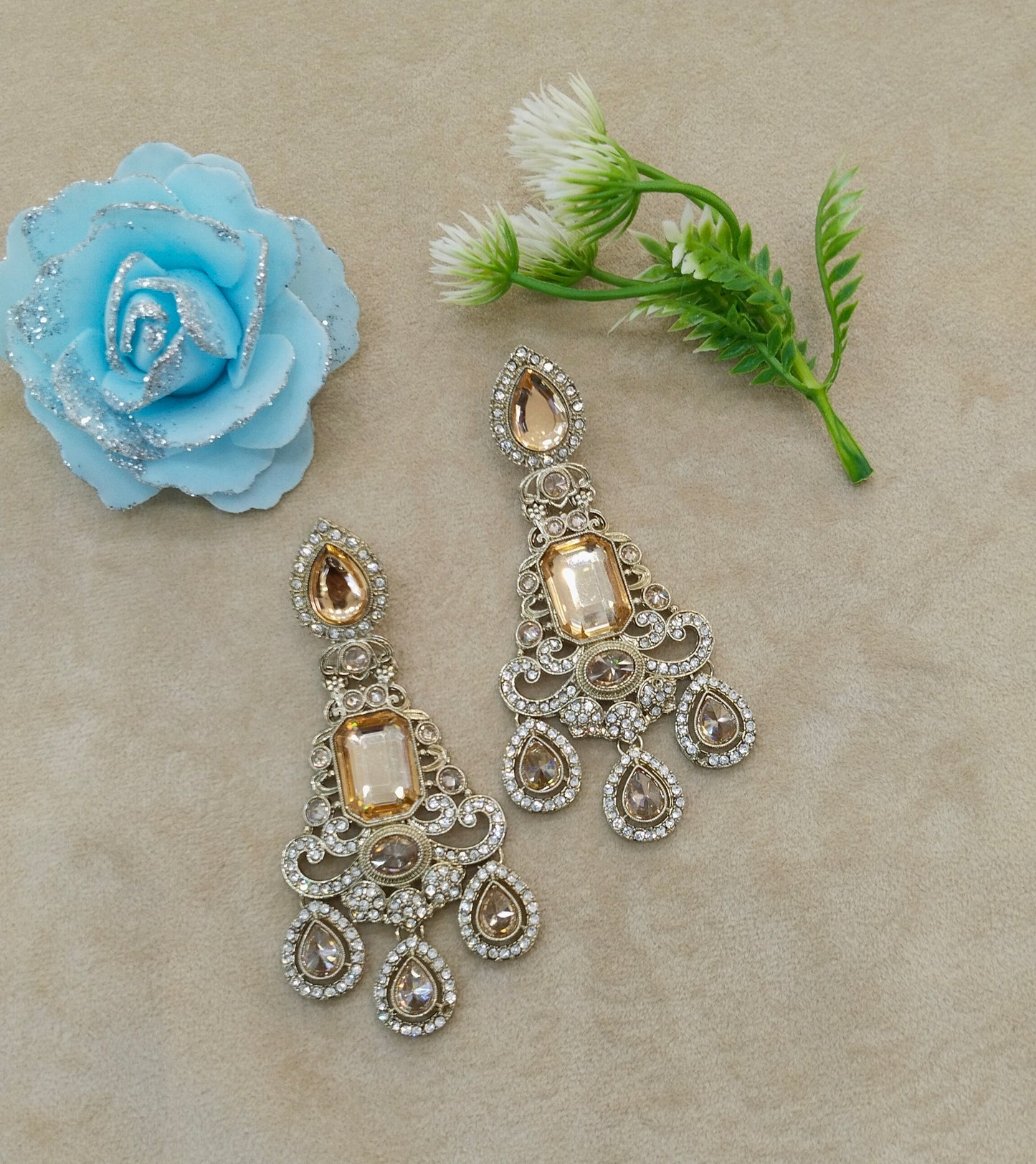 Antique Gold Bollywood Indian Nitika Earrings