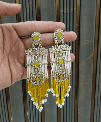Antique Yellow Bollywood Indian MynaEarrings