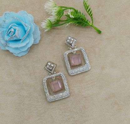 Antique Pink Bollywood Indian Myna Earrings