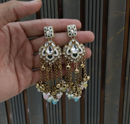 Antique Multi Color Bollywood Indian Ratan Earrings