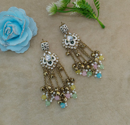 Antique Multi Color Bollywood Indian Ratan Earrings