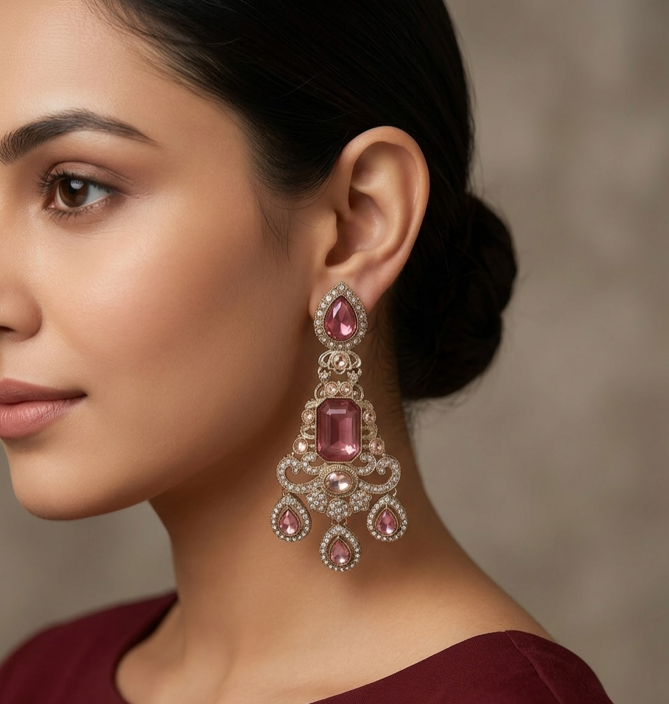 Antique Gold Bollywood Indian Nitika Earrings