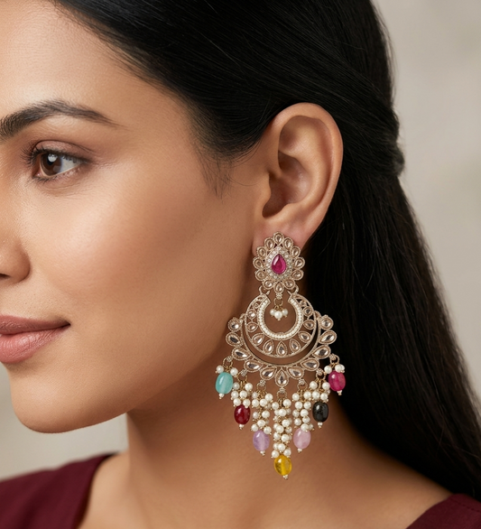 Antique Multi Color Bollywood Indian Merci Earrings