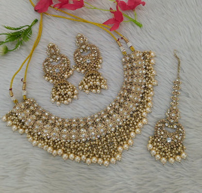 Antique White Necklace Indian Jewellery Shallu Set