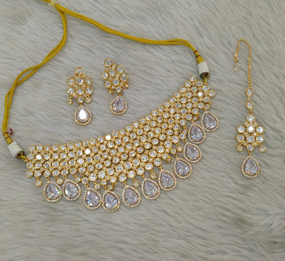 Gold Uncut Kundan Choker Indian Jewellery Margo Set