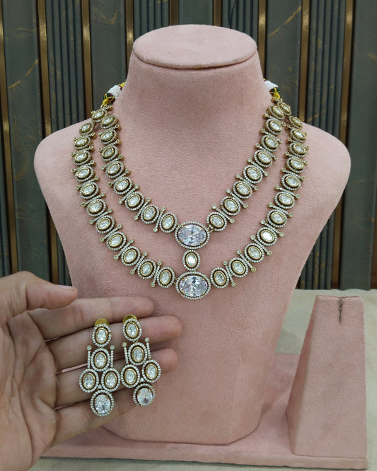 Antique Moissanite kundan necklace Indian Jewellery Erin Wedding Sets