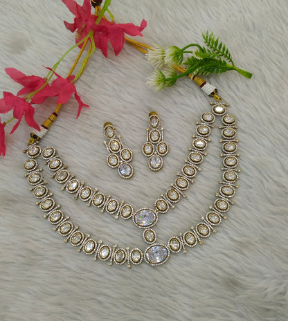 Antique Moissanite kundan necklace Indian Jewellery Erin Wedding Sets