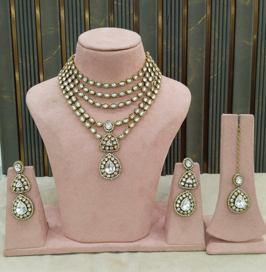 Antique Moissanite kundan necklace Indian Jewellery Shipa Wedding Sets