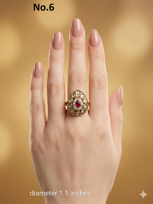 Gold Cocktail Indian Finger Still Rings
