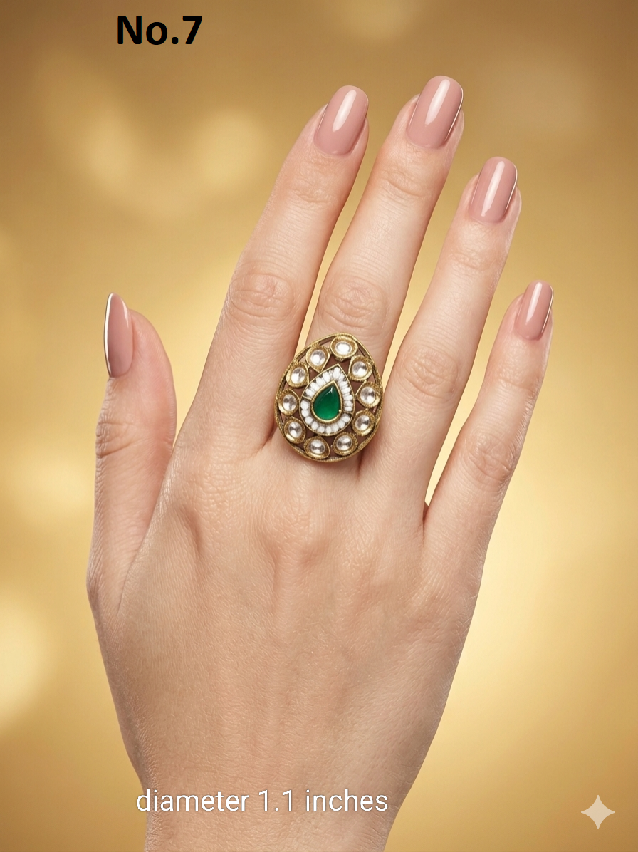 Gold Cocktail Indian Finger Still Rings