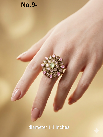 Gold Cocktail Indian Finger Still Rings