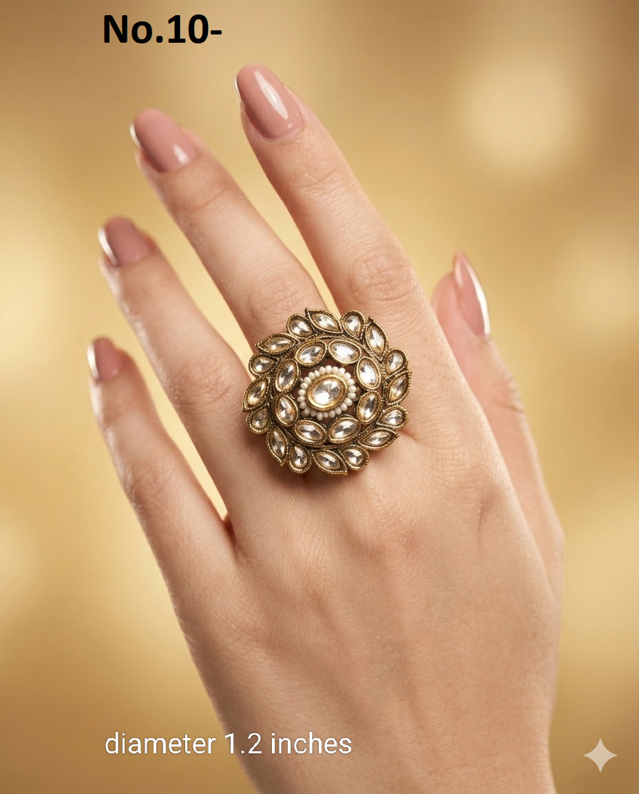 Gold Cocktail Indian Finger Still Rings