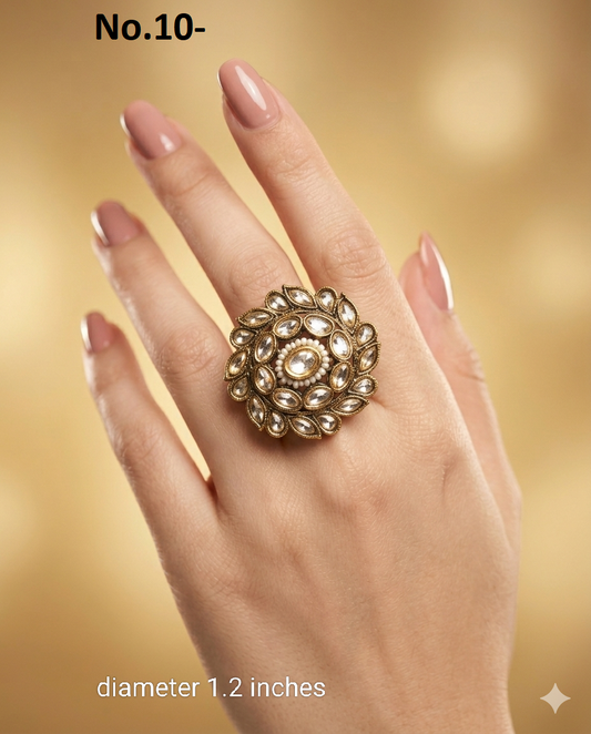 Gold Cocktail Indian Finger Still Rings