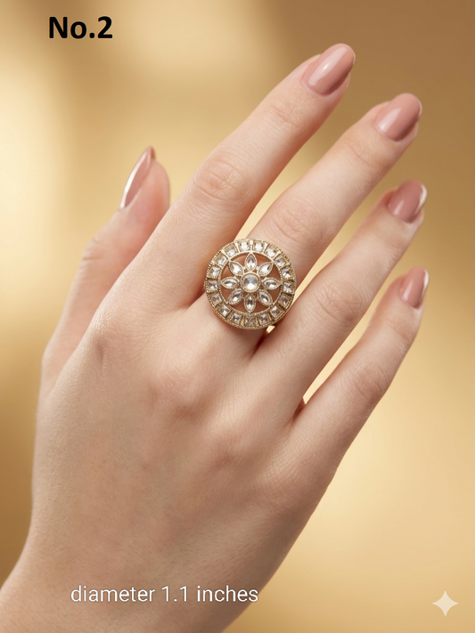 Gold Cocktail Indian Finger Still Rings