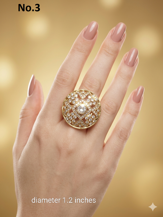 Gold Cocktail Indian Finger Still Rings