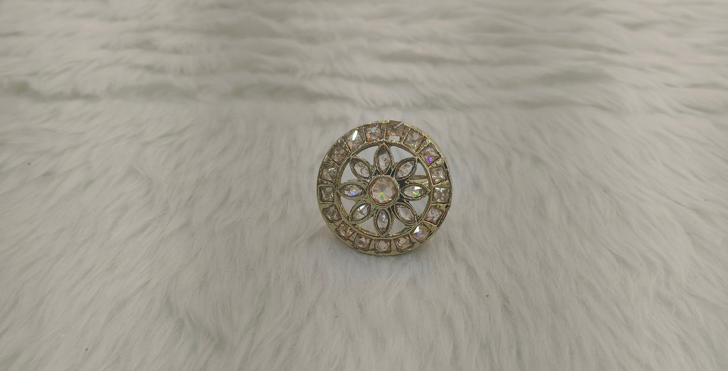 Gold Cocktail Indian Finger Still Rings
