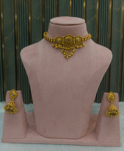 Gold polki choker set/ Gold choker Kirtika set