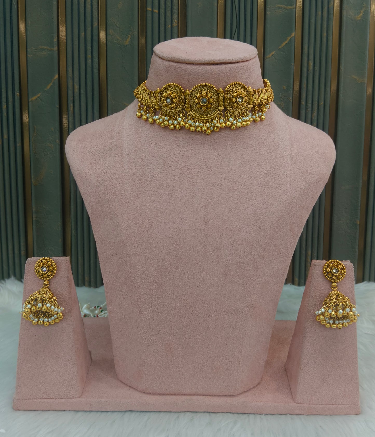 Gold polki choker set/ Gold choker Kirtika set