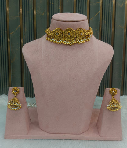 Gold polki choker set/ Gold choker Kirtika set