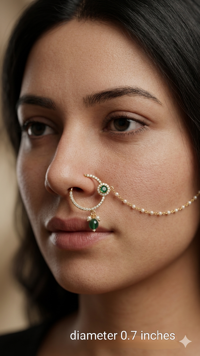 Nose ring Indian bridal nathini for pierced nose