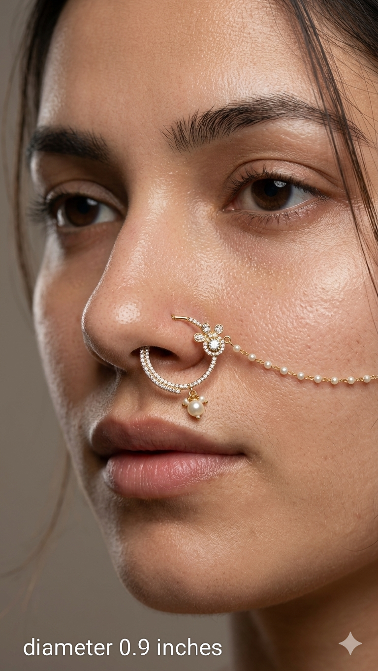 Nose ring Indian bridal nathini for pierced nose