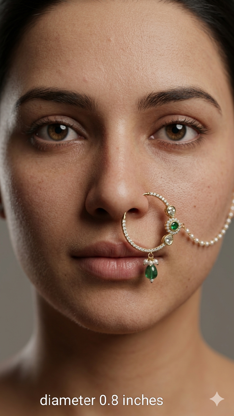 Nose ring Indian bridal nathini for pierced nose