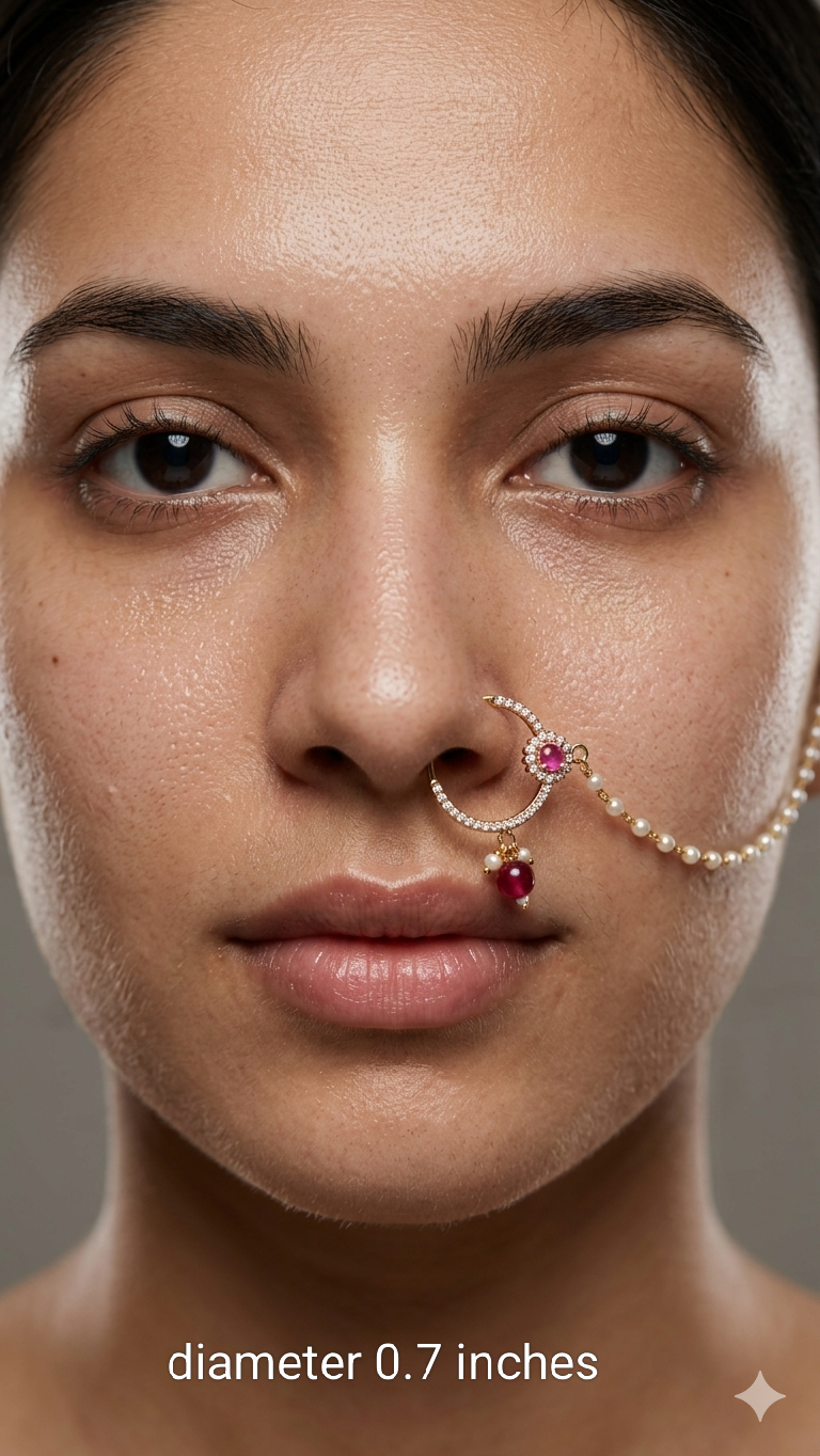Nose ring Indian bridal nathini for pierced nose