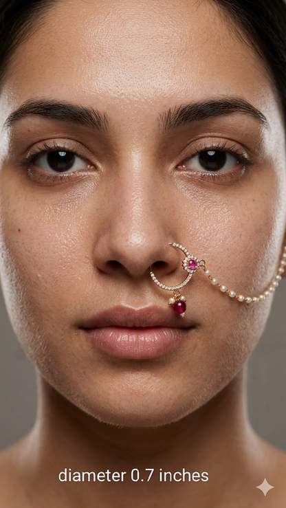 Nose ring Indian bridal nathini for pierced nose