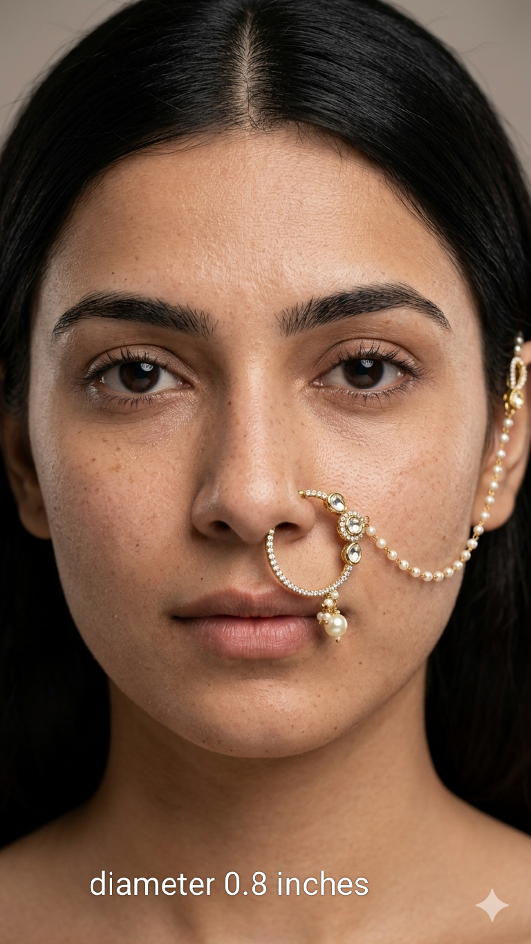Nose ring Indian bridal nathini for pierced nose