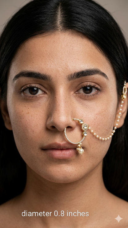 Nose ring Indian bridal nathini for pierced nose