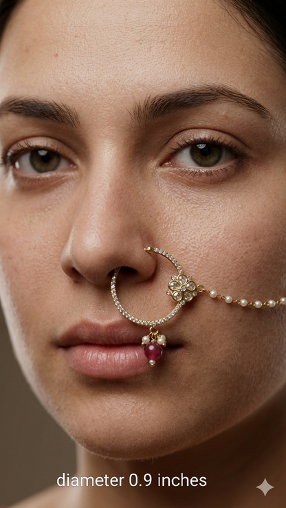 Nose ring Indian bridal nathini for pierced nose