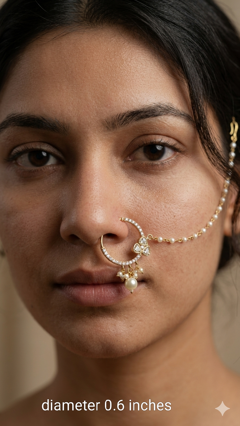 Nose ring Indian bridal nathini for pierced nose