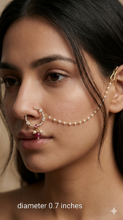 Nose ring Indian bridal nathini for pierced nose