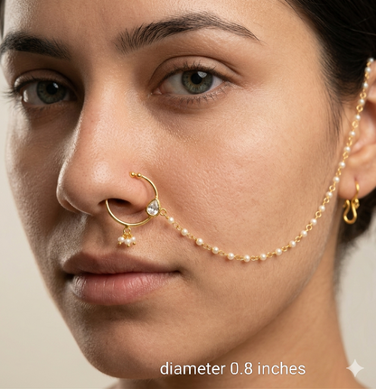 Nose ring Indian bridal nathini for pierced nose