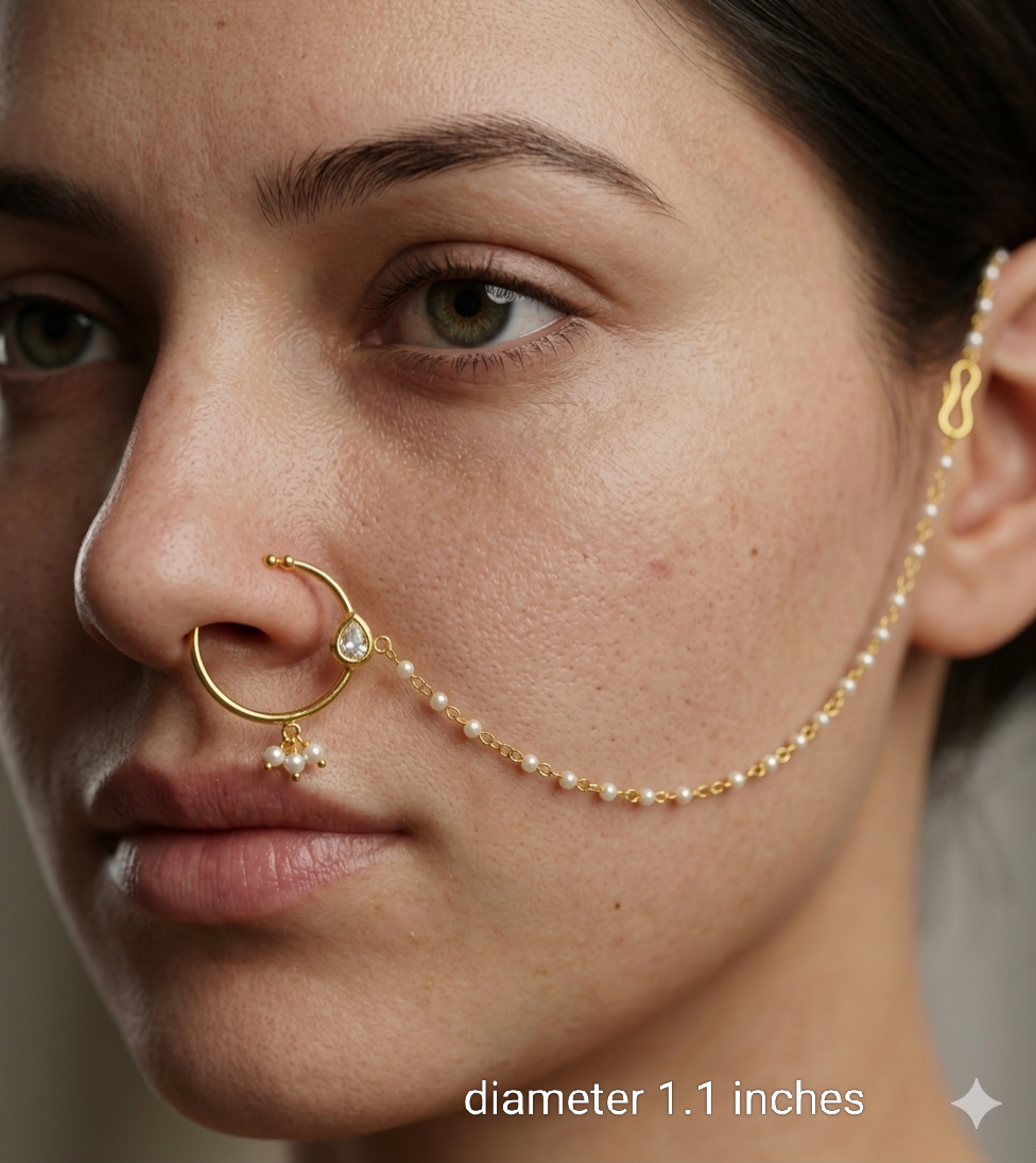 Nose ring Indian bridal nathini for pierced nose