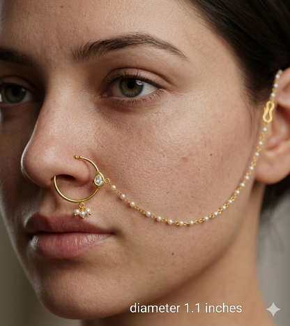 Nose ring Indian bridal nathini for pierced nose