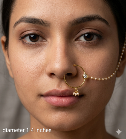 Nose ring Indian bridal nathini for pierced nose