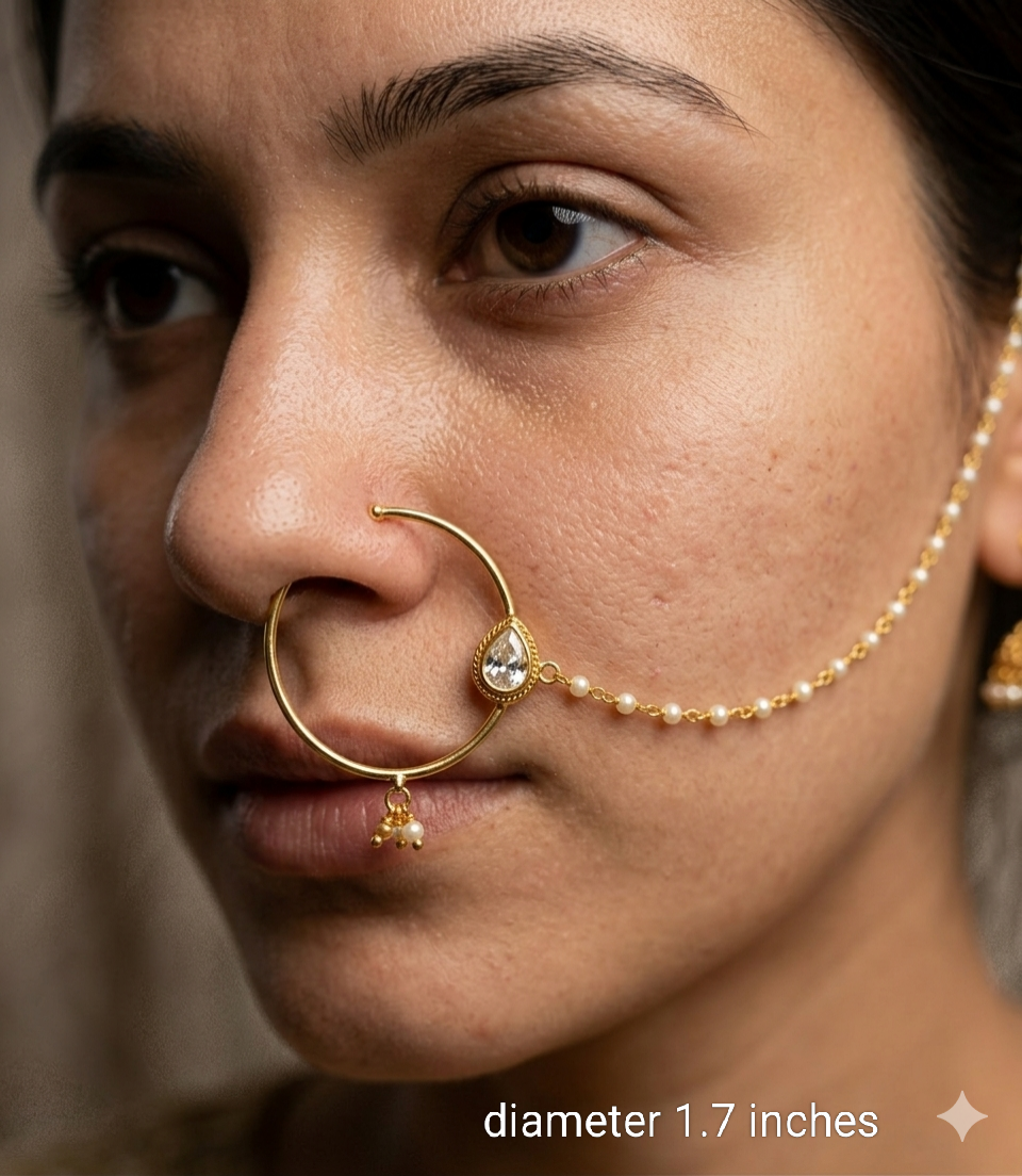Nose ring Indian bridal nathini for pierced nose