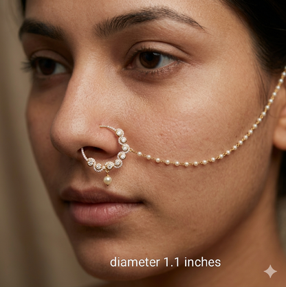 Nose ring Indian bridal nathini for pierced nose